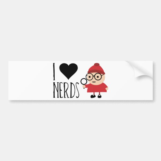 I Liebe-Nerds Autoaufkleber (Vorne)