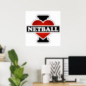 I Liebe Netball Poster (Heimbüro)