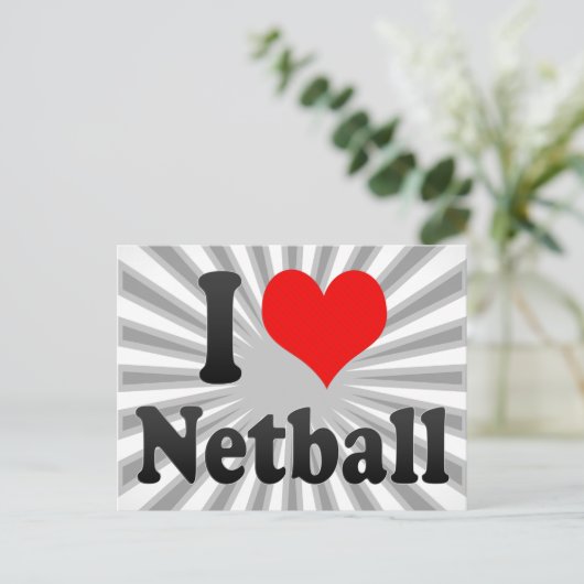 I Liebe Netball Postkarte (Stehend Vorderseite)