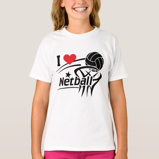 I Liebe Netball T-Shirt (Vorderseite)