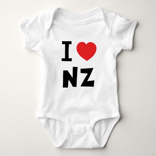 I Liebe Neuseeland Baby Strampler (Vorderseite)