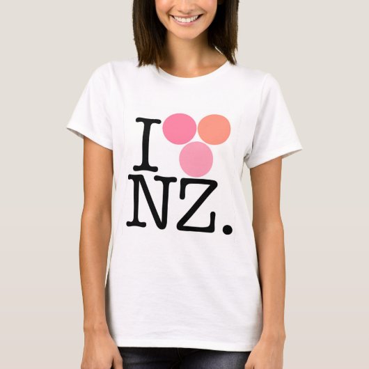 I Liebe Neuseeland - Rosa T-Shirt (Vorderseite)