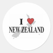I Liebe Neuseeland Runder Aufkleber (Vorderseite)