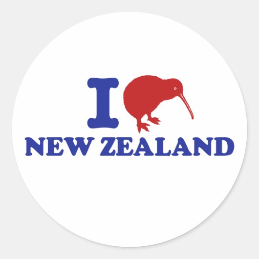 I Liebe Neuseeland Runder Aufkleber (Vorderseite)