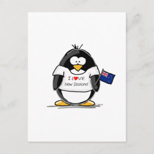 I Liebe Neuseeländischer Pinguin Postkarte