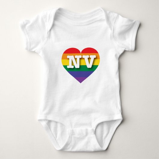 I Liebe Nevada Rainbow Heart Baby Strampler (Vorderseite)