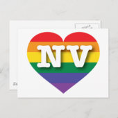 I Liebe Nevada Rainbow Heart Postkarte (Vorne/Hinten)