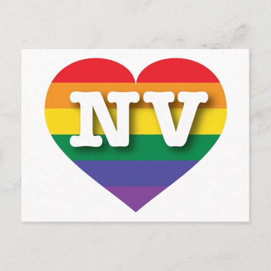 I Liebe Nevada Rainbow Heart Postkarte (Vorderseite)