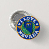 I Liebe Nevada Staat Karte und Flagge Button (Vorne & Hinten)