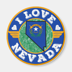 I Liebe Nevada Staat Karte und Flagge Magnet