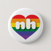 I Liebe New Hampshire Rainbow Heart Button (Vorderseite)