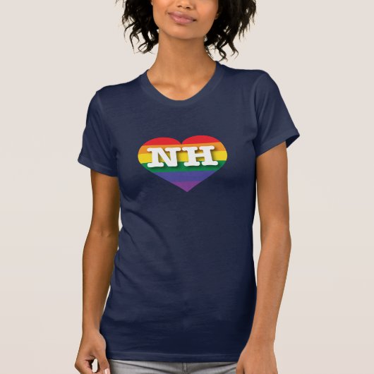 I Liebe New Hampshire Rainbow Heart T-Shirt (Vorderseite)