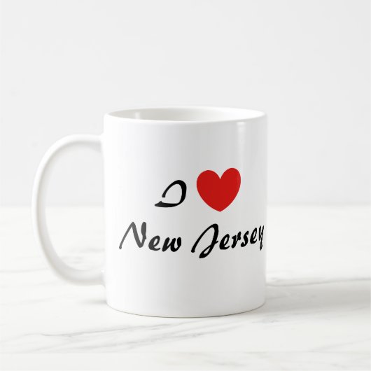I Liebe New Jersey Heart Typografy Coffee Tasse (Links)
