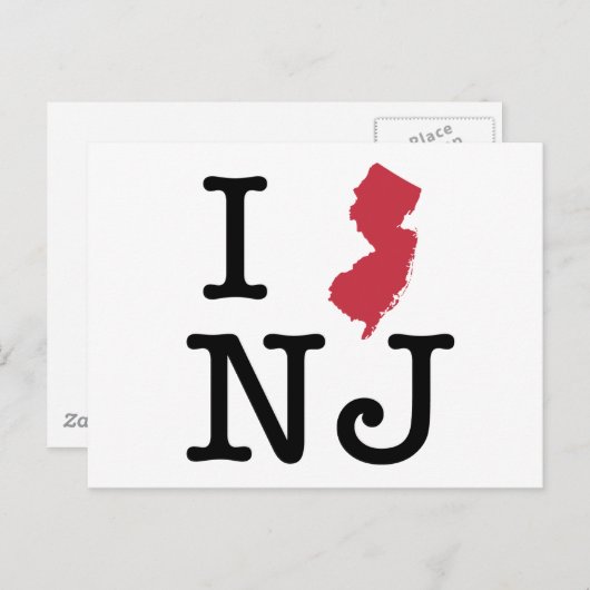 I Liebe New Jersey Postkarte (Vorne/Hinten)