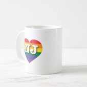I Liebe New Jersey Rainbow Heart Kaffeetasse (Vorderseite Links)