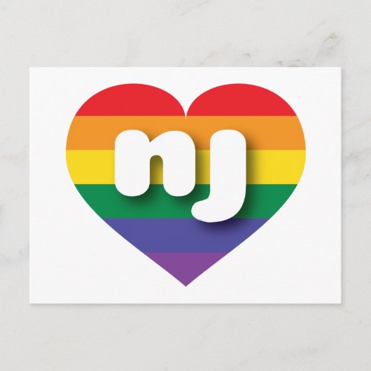 I Liebe New Jersey Rainbow Heart Postkarte (Vorderseite)