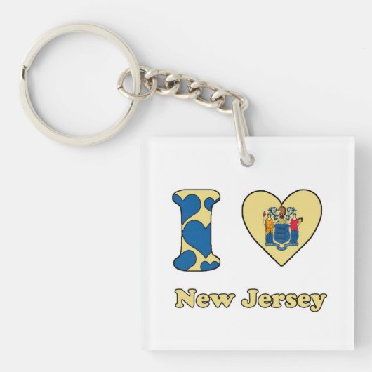 I Liebe New Jersey Schlüsselanhänger (Vorderseite)