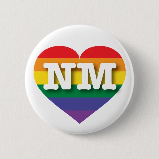 I Liebe New Mexico Gay Pride Rainbow Heart Button (Vorderseite)