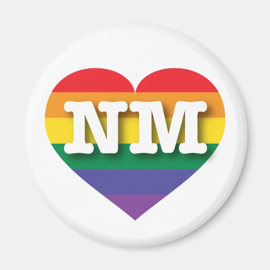 I Liebe New Mexico Gay Pride Rainbow Heart Magnet (Vorne)