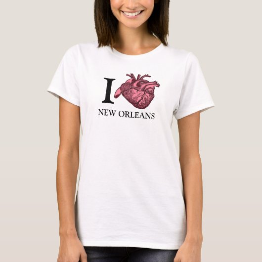 I Liebe New Orleans anatomisch richtige Herzschlag T-Shirt (Vorderseite)