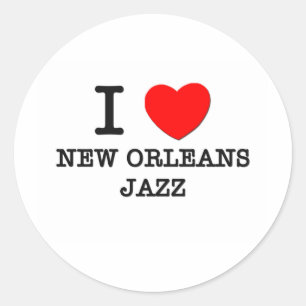 I Liebe-New- Orleansjazz Runder Aufkleber