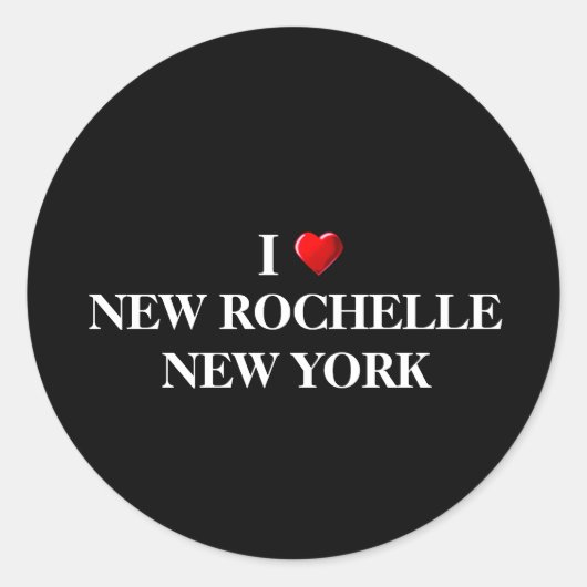 I LIEBE NEW ROCHELLE, NEW YORK RUNDER AUFKLEBER (Vorderseite)
