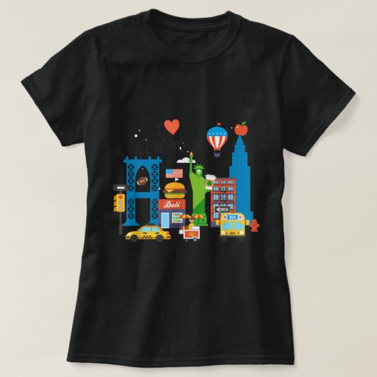 I Liebe New York City NY Icons Souvenir Geschenk T-Shirt (Design vorne)