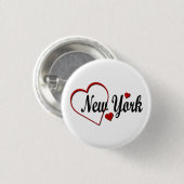 I Liebe New York Hearts Button (Vorne & Hinten)