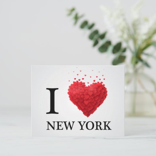 I Liebe New York Hearts Postkarte (Stehend Vorderseite)