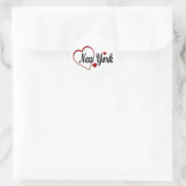 I Liebe New York Hearts Runder Aufkleber (Tasche)