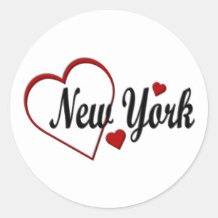 I Liebe New York Hearts Runder Aufkleber