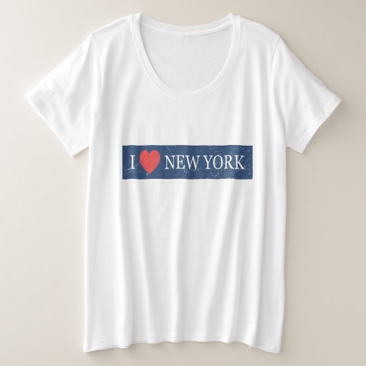 I Liebe New York - Klassisches NYC Souvenir Heart Große Größe T-Shirt (Design vorne)