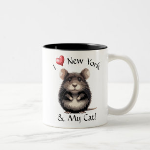 I Liebe New York & My Cat Zweifarbige Tasse