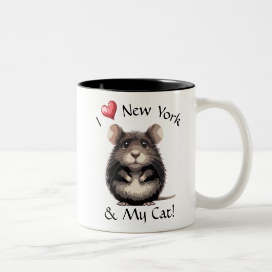 I Liebe New York & My Cat Zweifarbige Tasse (Rechts)