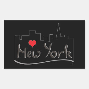 I Liebe New York, New York Rechteckiger Aufkleber
