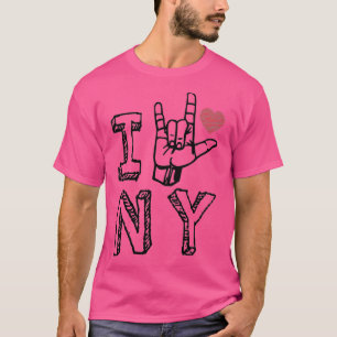 I Liebe New York NY ASL New York Liebhaber T-Shirt