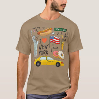 I Liebe New York NY Icons Tourist Inspiriert Gesch T-Shirt