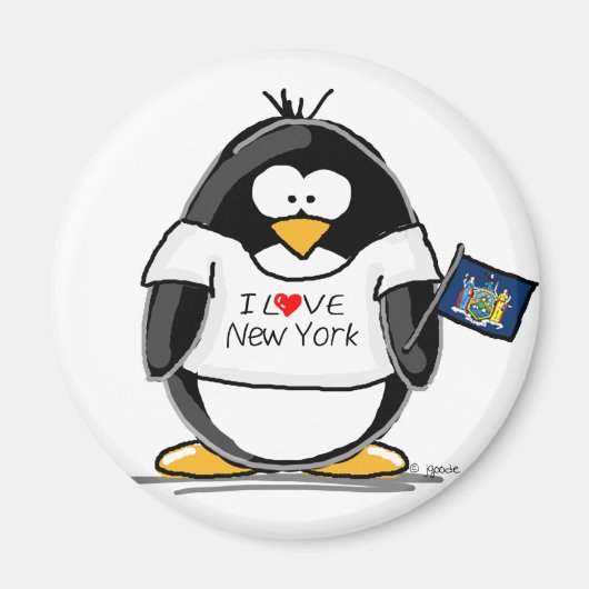 I Liebe New York Penguin Magnet (Vorne)