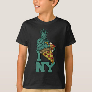 I Liebe New York Pizza Statue of Liberty USA Ameri T-Shirt