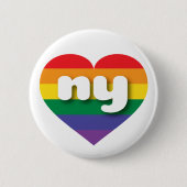 I Liebe New York Rainbow Heart Button (Vorderseite)