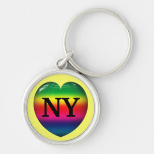 I Liebe New York Rainbow Heart Keychain Schlüsselanhänger