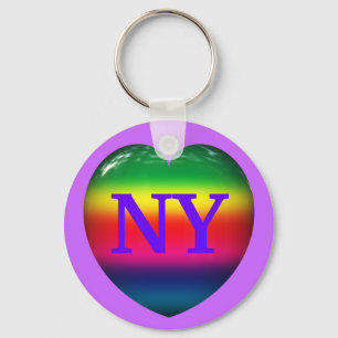 I Liebe New York Rainbow Heart Keychain Schlüsselanhänger