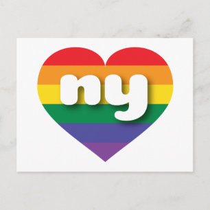 I Liebe New York Rainbow Heart Postkarte