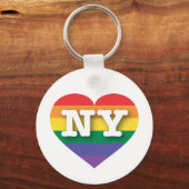 I Liebe New York Rainbow Heart Schlüsselanhänger (Vorderseite)