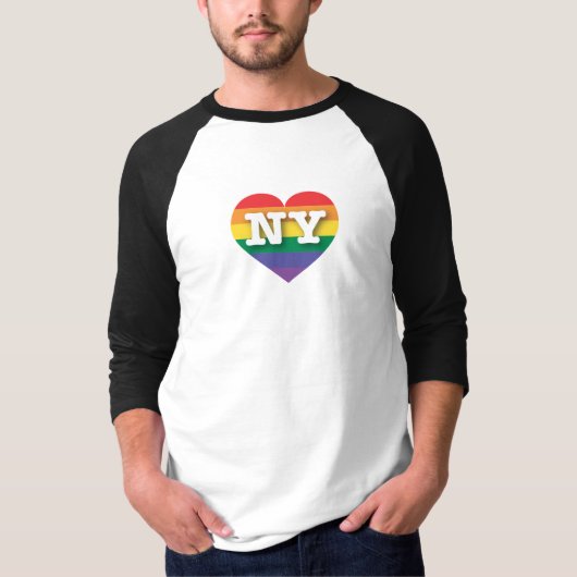 I Liebe New York Rainbow Heart T-Shirt (Vorderseite)