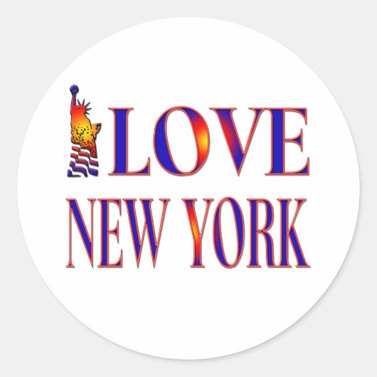 I LIEBE NEW YORK RUNDER AUFKLEBER (Vorderseite)