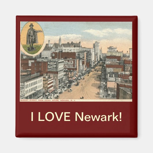 I LIEBE Newark NJ Vintag Magnet (Vorne)
