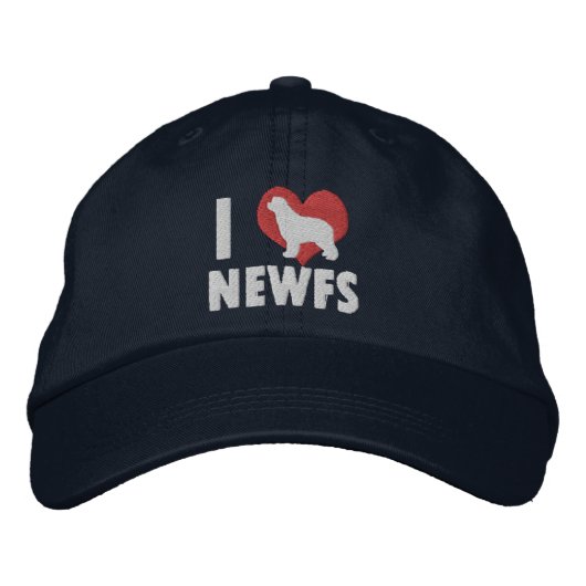 I Liebe Newfs bestickt Bestickte Kappe (Vorderseite)
