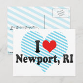 I Liebe Newport, RI Postkarte (Vorne/Hinten)