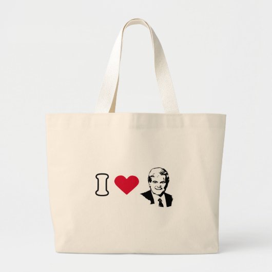 I Liebe Newt Gingrich Jumbo Stoffbeutel (Vorne)